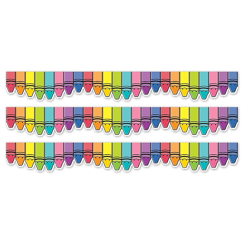Creative Teaching Press Core Decor Doodle Crayons EZ Border, 48', Multicolored, 3/Bundle (CTP10933-3) image 1