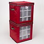 Household Essentials Ornament Storage Box with Clear Front Panel and Adjustable Dividers, 27/Pack, Red/Green (HH552RED)~#|#~4B7337E1-02AB-4D65-94DDF8F16D853C20_sc7