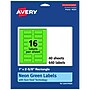 Avery Rectangle Multipurpose Labels, 1" x 2-5/8", Neon Green, 640/Pack (94201)~#|#~4B73AE1C-246D-4BD2-B49F683F9F3D106D_sc7