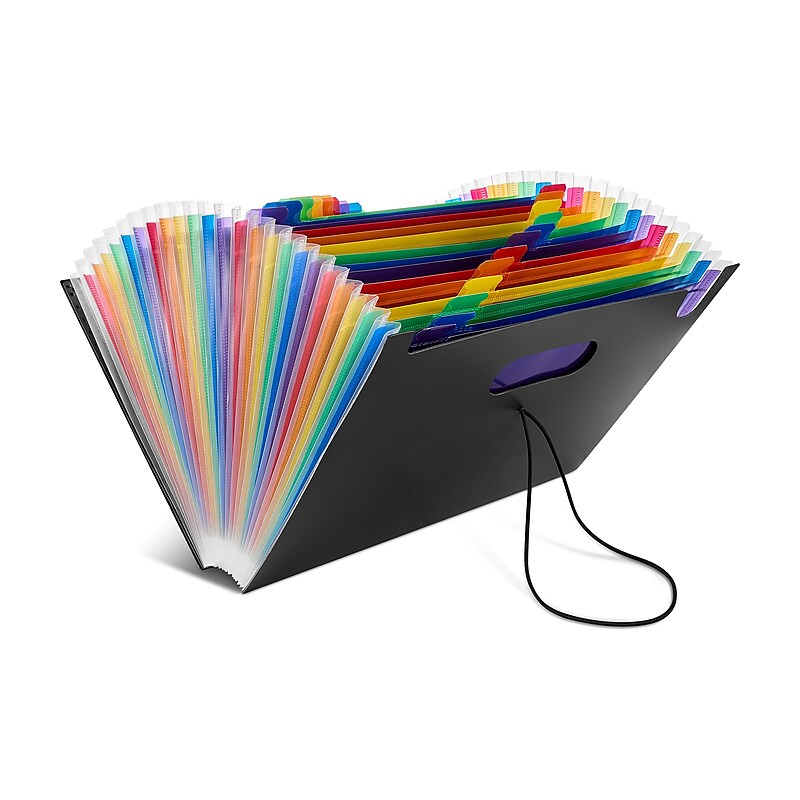 Staples Plastic Accordion File, 25-Pocket, Letter Size, Multicolor (TR45523) image 1