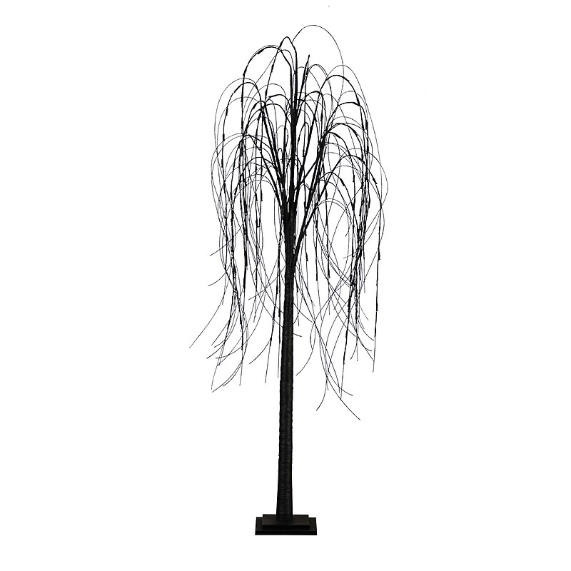 Nearly Natural 6' Pre-Lit Halloween Black Willow Artificial Fall Tree with 160 Orange and Purple LED Lights (T4755) image 1