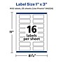 Avery Laser/Inkjet Multipurpose Rectangle Labels, 1" x 3", White, 400 Labels/Pack (94224)~#|#~4B85285E-8948-4ECA-9D00F8EDD856B38E_sc7