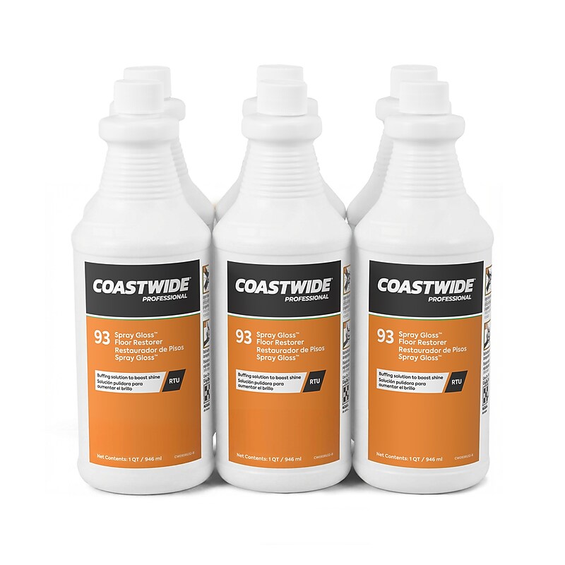 Coastwide Professional Floor Finish and Sealer Spray Gloss, 0.95L, 6/Carton (CW585032-A) image 1