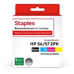 Staples Remanufactured 56/57 Ink Cartridges Black/Tri-Color