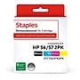 Staples Remanufactured Black/Tri-Color Standard Yield Ink Cartridge Replacement for HP 56/57 (TRC9321FN2PK/STC9321FN2PK), 2/Pack~#|#~4B8E339D-2968-4086-B2A737592386BC48_sc7