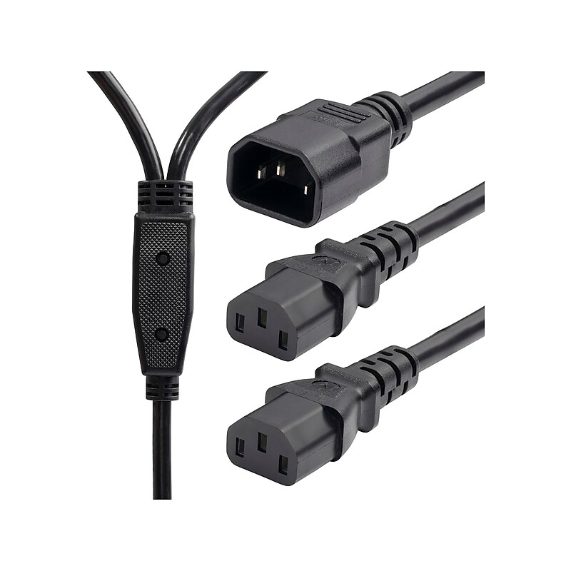 StarTech 6' C14 to C13/C13 Power Cable, Male to Female/Female, Black (8723-8600-POWER-CORD) image 1