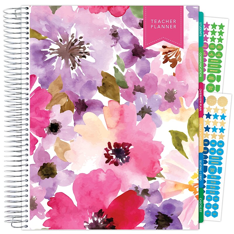 Global Printed Products Deluxe Spring Floral 8.5" x 11" Academic Planner, Plastic Cover, Multicolored (NAD-UNDTP-30) image 1