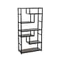 Household Essentials Jamestown 65" 6-Shelf Bookcase, Brown Ashwood/Black Laminate/Steel (8086-1)~#|#~4BA61D85-8C84-4BA1-9209C1A6AE9283C2_sc7