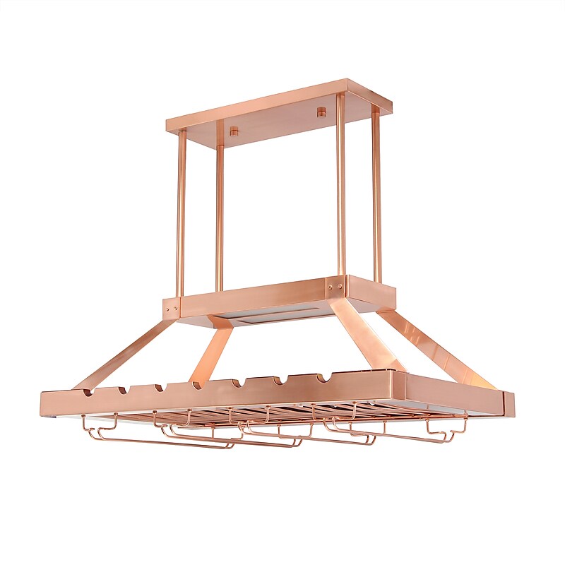 Elegant Designs 2 Light LED Overhead Wine Rack, Copper (WR1000-CPR) image 1