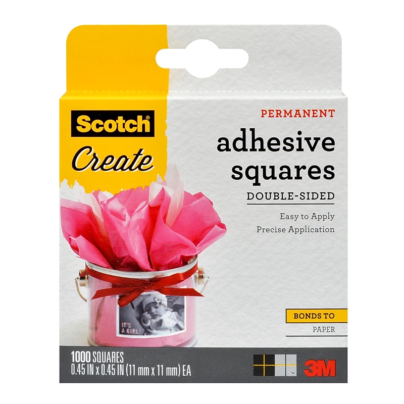 Scotch® Adhesive Squares, .45in. x .45in., 1000 squares/pack (009-1000-CFT) image 1