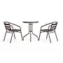 Flash Furniture Lila Glass Top Metal Table with 2 Stack Chairs, 23.75'' Round Bronze (TLH071RD017CBZ2)~#|#~4BB58ED6-1A84-43D2-B11642785FDDD135_sc7