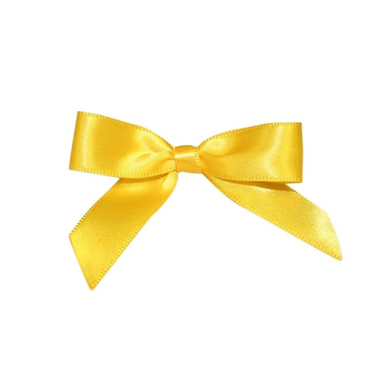 JAM Paper Satin Bows, Yellow, 100/Pack (52640349169) image 1