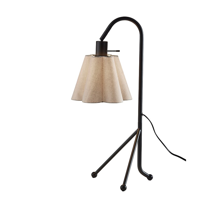 Adesso Kendra 25" Incandescent Table Lamp, Black/Oatmeal (9408-01) image 1