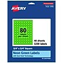 Avery Laser/Inkjet Multipurpose Square Labels, 0.75" x 0.75", Neon Green, 3200/Pack (94102)~#|#~4BC2124A-951A-4611-B7AB45A5698A2A3E_sc7