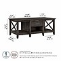 Bush Furniture Key West 47" x 24" Coffee Table, Dark Gray Hickory (KWT148GH-03)~#|#~4BCD5473-2B1A-4814-A72756E9AE5FA388_sc7
