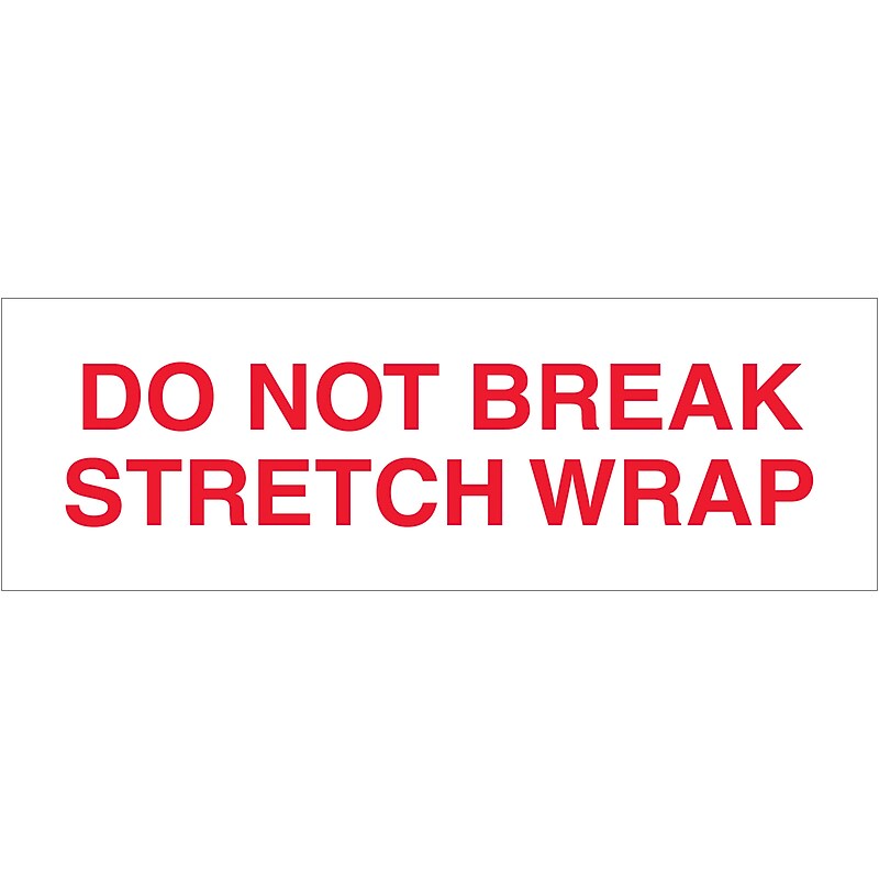 Tape Logic "Do Not Break Stretch Wrap" Security Tape, 2" x 110 yds., Red/White, 36/Carton(T902P08) image 1