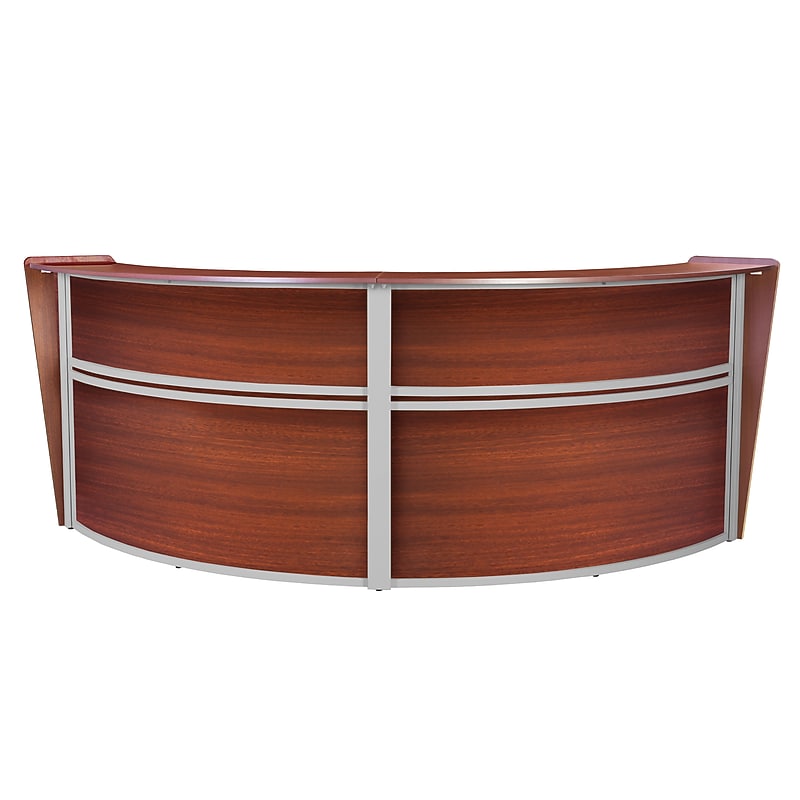 Regency Marque 124.5"W Curved Reception Desk Workstation, Cherry (77292CH) image 1