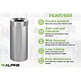 Alpine Industries Stainless Steel Recycling Bin and Trash Can with Open Lid, 27 Gallon, Silver, 2/Pack (ALP475-27-R-T)~#|#~4BD6746D-6A6C-48C0-8C00B9F20874D345_sc7
