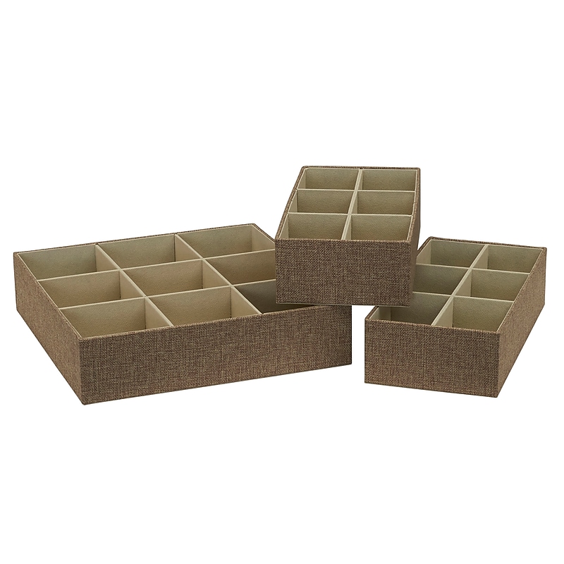 Household Essentials Drawer Organizers, Latte, 3/Pack (754-1) image 1