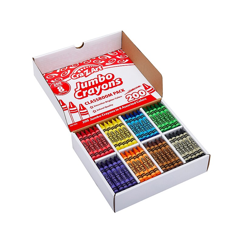 Cra-Z-Art Jumbo Crayons, Assorted Colors, 200/Pack (74006-1) image 1