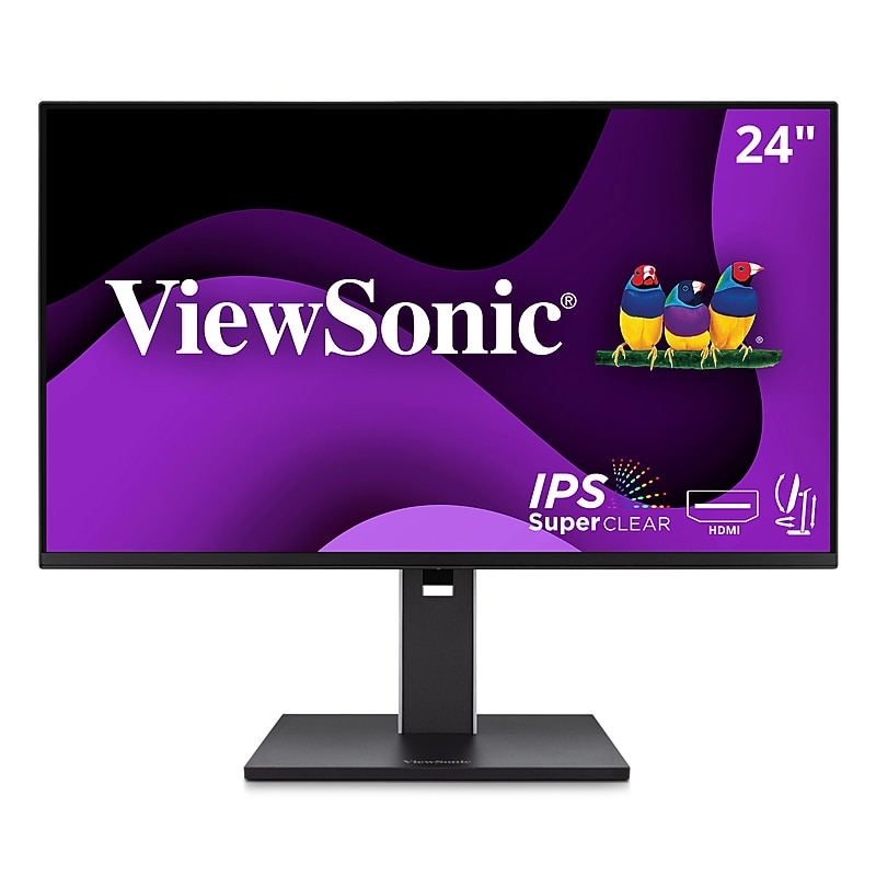 ViewSonic Ergonomic 24" 1080p 100Hz LCD Monitor, HDMI, DisplayPort, VGA, Black, 4-Port USB Hub (VG2451) image 1