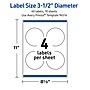 Avery Waterproof Round Laser Multipurpose Labels, 3.5" Dia., White, 40/Pack (19479399452)~#|#~4BE626E2-3CE0-4E01-AFA15D5589DF6AD4_sc7