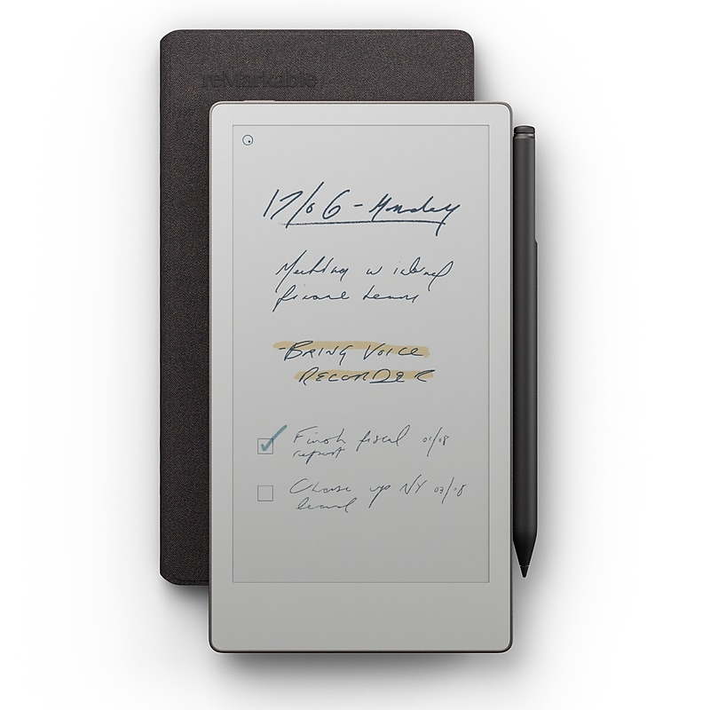 reMarkable Paper Pro Move 7.3" Paper Tablet with Marker Plus & Mosaic Weave Book Folio, Basalt  (RM91A-1001NW) image 1