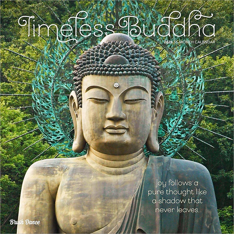 2026 Brush Dance Timeless Buddha 12" x 12" Monthly Wall Calendar (9798330706563) image 1