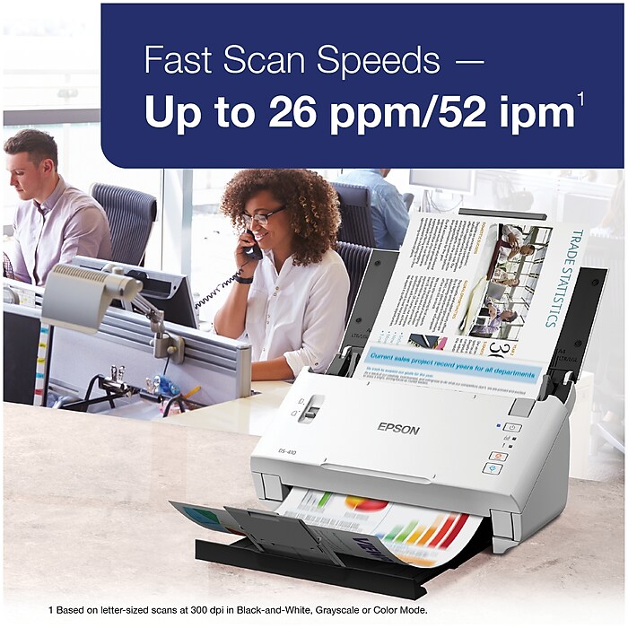 Epson DS-410 Desktop Scanner, Black/White (B11B249201) | Staples
