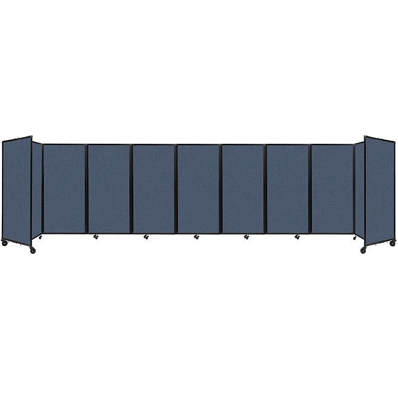 Versare The Room Divider 360 Freestanding Folding Portable Partition, 72"H x 300"W, Ocean Fabric (1172915) image 1