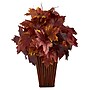 Nearly Natural 19" Autumn Maple Leaf Artificial Plant in Decorative Planter (P1548-BG)~#|#~4BF99C84-868D-42EE-B6FCAE3738EAAD55_sc7