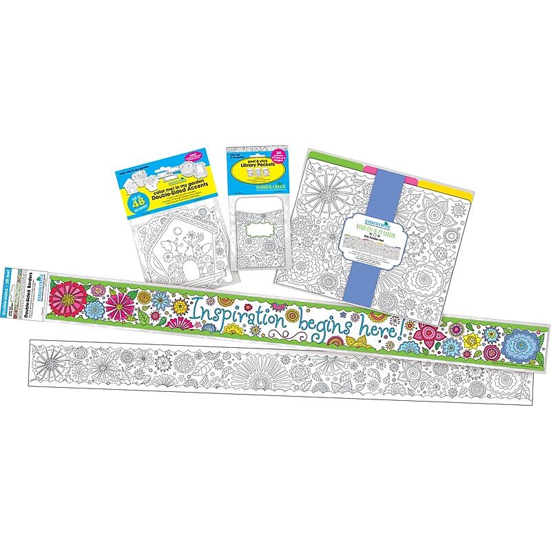 Barker Creek Color Me! In My Garden Classroom Decor Set, 4 Packs/Set (BC3509) image 1