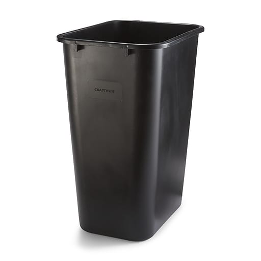 Coastwide Professional Open Top Indoor Trash Can 10.25 Gal Plastic Black