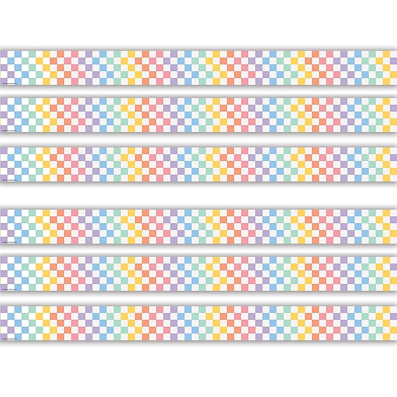 Teacher Created Resources Straight Border Trim, 3" x 2.92', Cool for School Checkers, 12/Pack, 6 Packs/Bundle (TCR9310-6) image 1