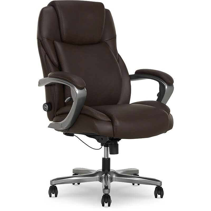 La-Z-Boy Niall AIR Lumbar Pro+ Ergonomic Vegan Leather Executive Big & Tall Chair, 400 lb. Capacity, Dark Brown (60114-DBRN) image 1