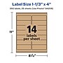 Avery Laser/Inkjet Rectangle Multipurpose Labels, 1-1/3" x 4", Kraft Brown, 350 Labels/Pack ( 94206)~#|#~4C07F6DA-72BB-4FFF-AC192CD4F8BD0C00_sc7
