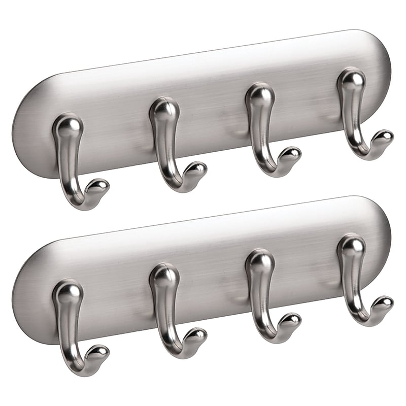 iDESIGN Wall Rack, Brushed Nickel, ABS, 2/Pack (28038M2) image 1