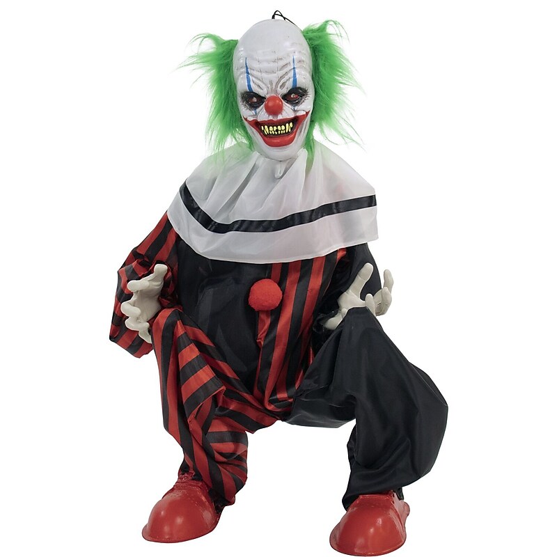 Haunted Hill Farm Life-Size Animatronic Crouching Clown (HHCLOWN-12FLSA) image 1