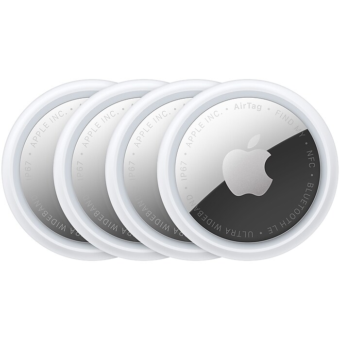 Apple AirTag 2nd Generation Bluetooth Tracker, White, 4/Pack