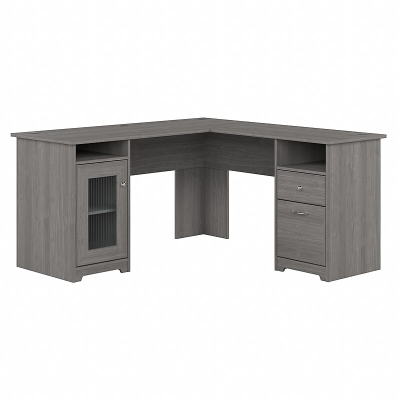 Bush Furniture Cabot 60"W Wood L-Shaped Computer Desk, Modern Gray (WC31330K) image 1