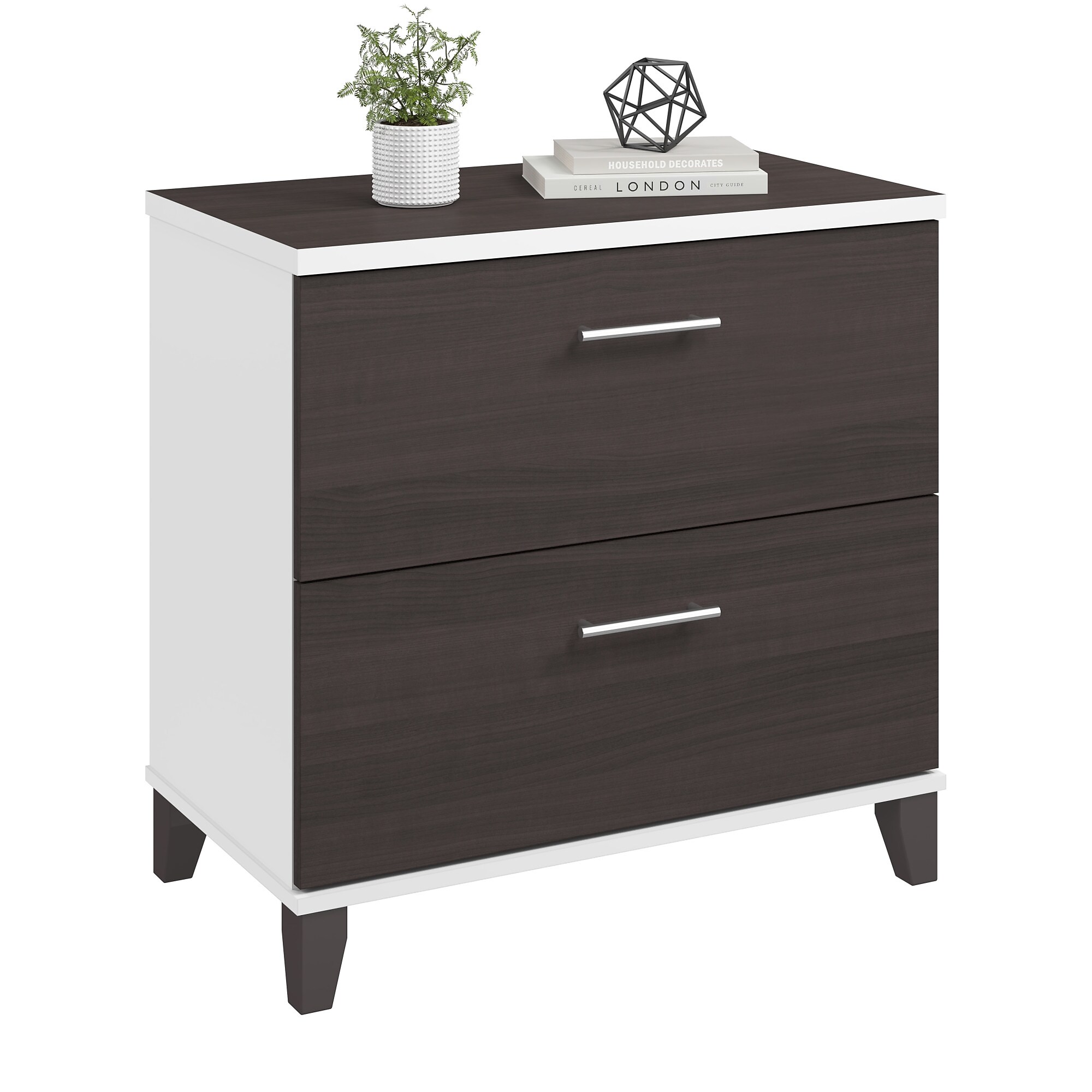 Bush Home Somerset 2 Drawer Lateral File Cabinet, Storm Gray/White (WC81080) Sansujyuku sansujyuku.com