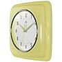 Infinity Instruments Square Retro Yellow Wall Clock, 9.25" (13228YL-4103)~#|#~4C2160AC-CD00-4EC8-B272FD91D809B6E9_sc7