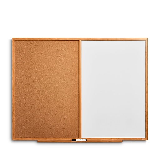 Staples Standard Cork & Dry Erase Whiteboard, 4' x 3' (28324CC) Staples