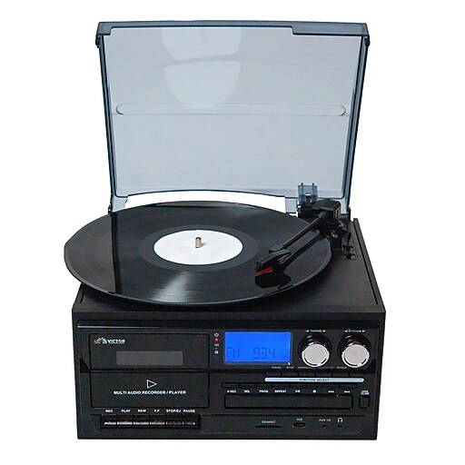 Victor VWRP‑4200 Cosmopolitan 8‑in‑1 Turntable 3‑Speed Player CD