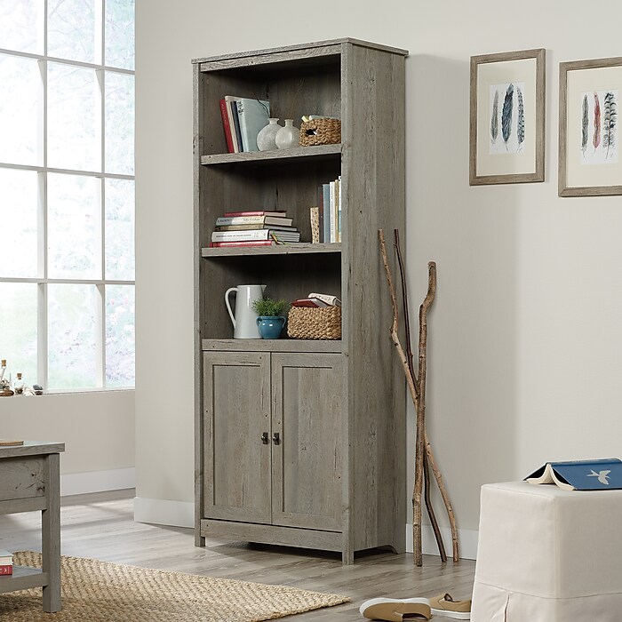 Sauder Cottage Road 71 H 5 Shelf Bookcase with Adjustable Shelves Mystic Oak 422476 Staples