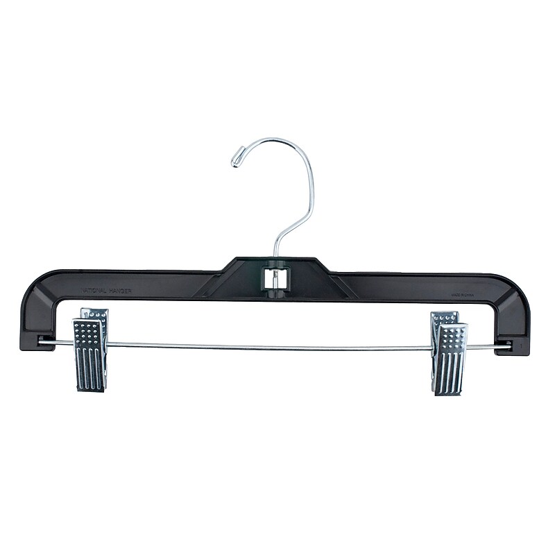 Nahanco 12" Plastic Super Heavy Weight Skirt/Slack Hanger, Black, 100/Carton (2611RC) image 1
