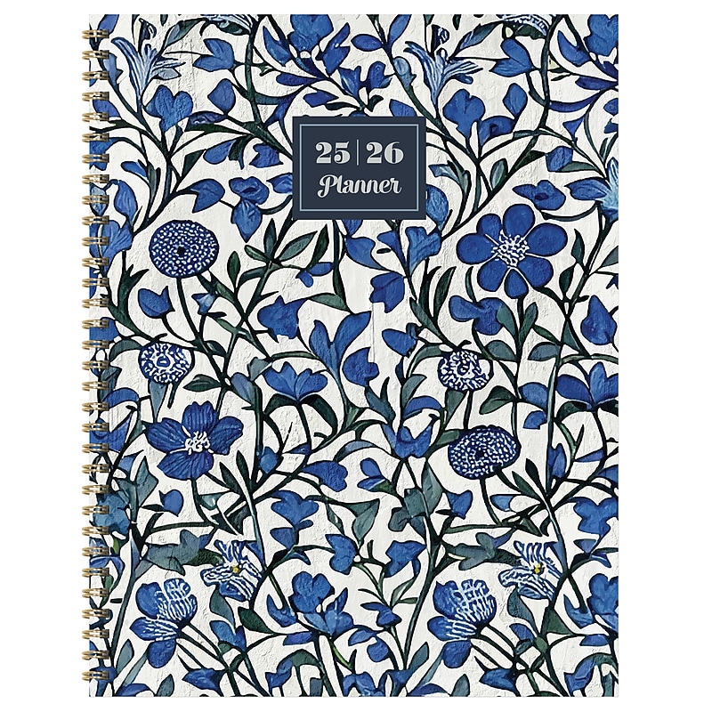 2025-2026 TF Publishing Francophile Flower 9" x 11" Academic Year Weekly & Monthly Planner, Paperboard Cover image 1