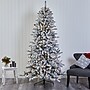 Nearly Natural 7.5' Flocked Livingston Fir Artificial Christmas Tree with Pine Cones and 500 Clear Warm LED Lights (T1613)~#|#~4C4544F5-56A9-4B1B-9A1CC94C70CBA26A_sc7