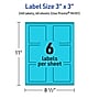 Avery Laser/Inkjet Multipurpose Square Labels, 3" x 3", Bright Blue, 240/Pack (94101)~#|#~4C46EBAB-F1C9-4D5B-A1DB3B2331E67AE8_sc7