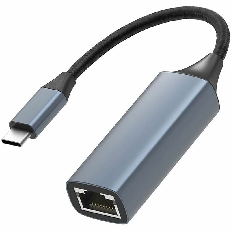4XEM USB-C to RJ-45 Ethernet Adapter, Male to Female, Silver (4XUSBCRJ45TAA2) image 1